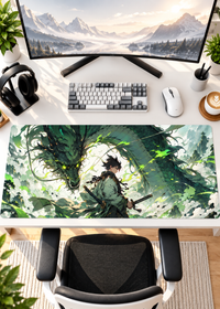 Japanese Dragon Samurai Gaming Mouse Pad – 80 × 33 cm