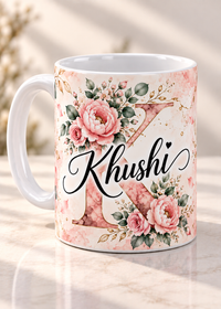 Khushi Personalized 11 Oz White Ceramic Coffee Mug