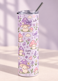 Lavender Mushroom 20oz Stainless Steel Tumbler