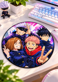 Anime Group Round Gaming Mouse Pad 8×8 Inch  3mm