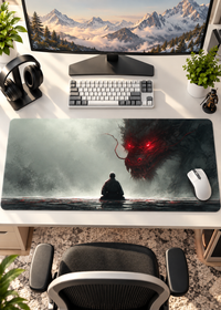 Crimson Shadow Demon Gaming Desk Pad – 60 × 30 cm