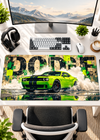 Dodge Green Muscle Car Gaming Mouse Pad – 80 × 33 cm