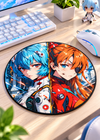 Dual Anime Round Gaming Mouse Pad 8×8 Inch  3mm