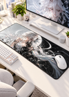 Ethereal White-Haired Anime Halo Gaming Mouse Pad – 60 × 30 cm
