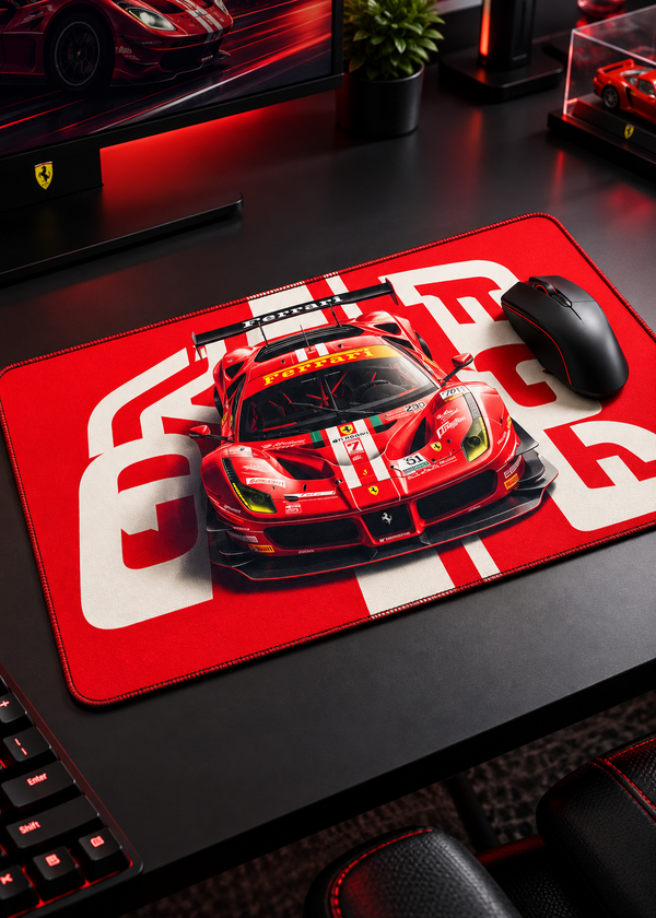 Ferrari Racing Car Gaming Mouse Pad – 60 × 30 cm, 3mm Thick