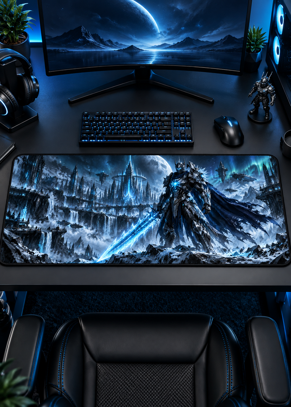 Frost Revenant — Arctic Warrior XL Gaming Mouse Pad