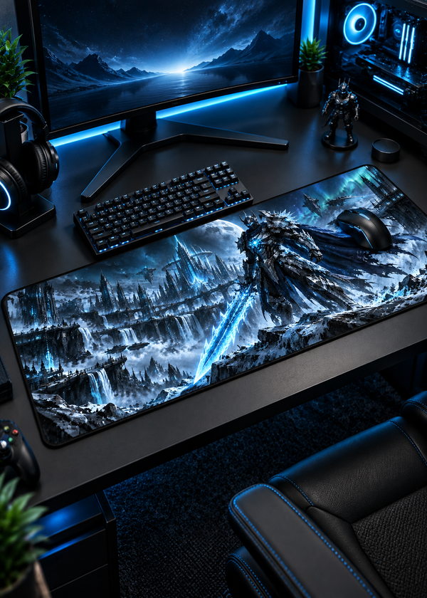 Frost Revenant — Arctic Warrior XL Gaming Mouse Pad