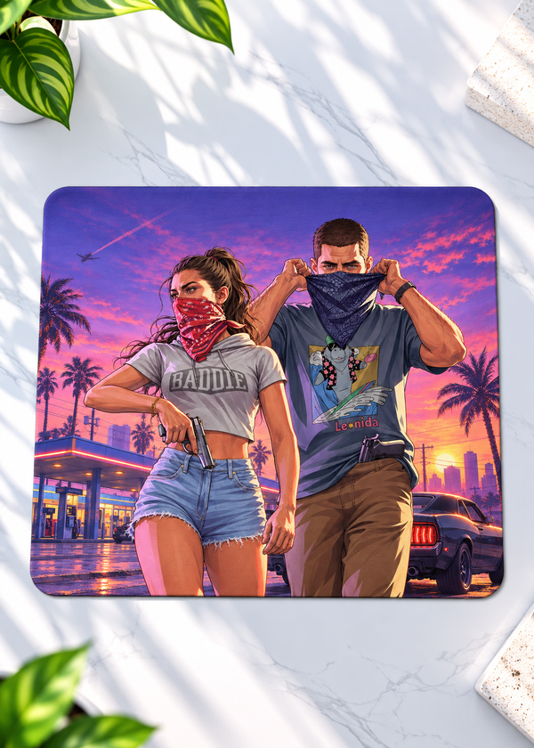 GTA 6 Neon Heist Gaming Mouse Pad – 9 × 7.8 Inch