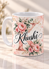 Khushi Personalized 11 Oz White Ceramic Coffee Mug