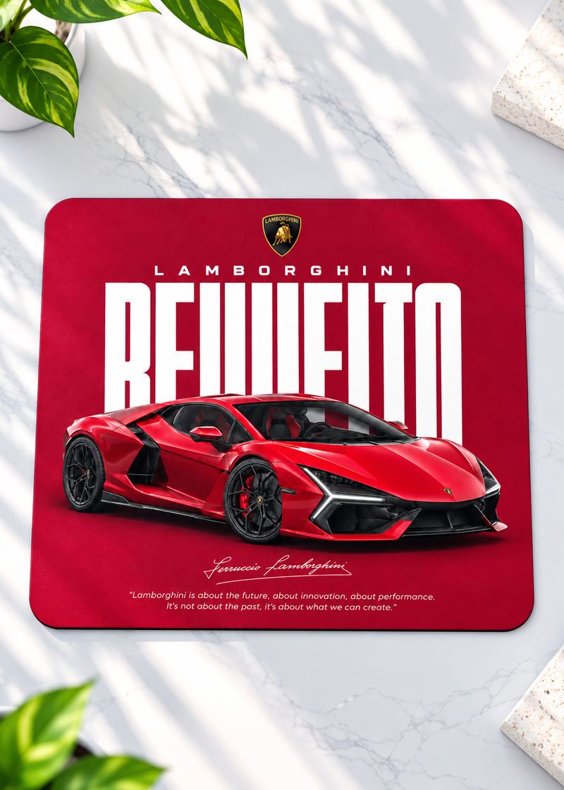 Lamborghini Red Supercar Gaming Mouse Pad – 9 × 7.8 Inch