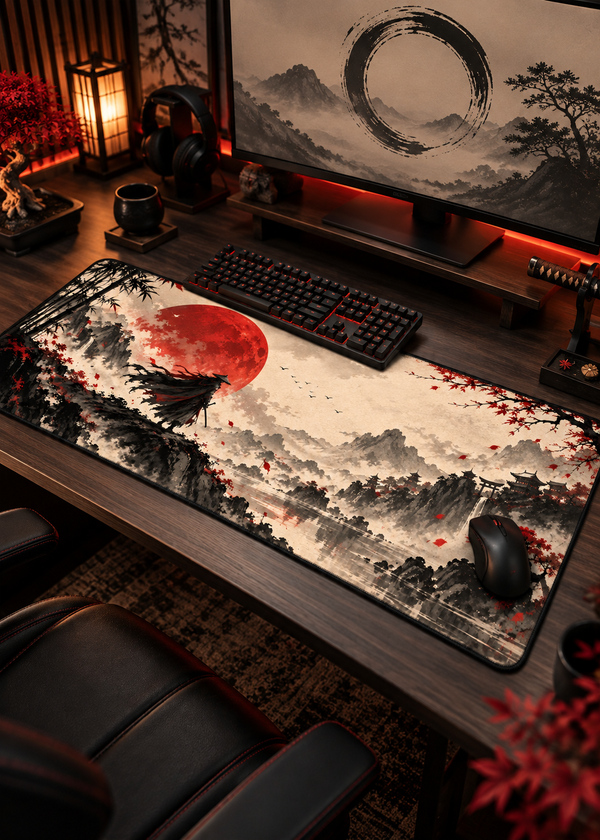 Moon Hunter - Red Ronin XL Gaming Mouse Pad | 80×33 CM