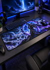 Neon Rift — Cosmic Warrior XL Gaming Mouse Pad