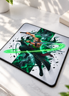 Neon Green Anime Swordsman Gaming Mouse Pad – 9 × 7.8 Inch
