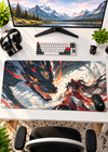 Red Dragon Warrior Anime Gaming Desk Pad – 60 × 30 cm