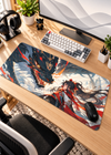 Red Dragon Warrior Anime Gaming Desk Pad – 60 × 30 cm