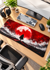 Red Moon Warrior XL Gaming Mouse Pad – 80 × 33 cm
