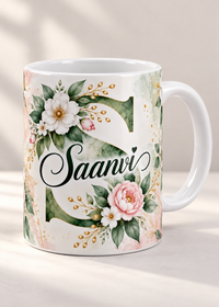 Saanvi Personalized 11 Oz White Ceramic Coffee Mug