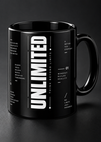 UNLIMITED Black Ceramic Mug – 11 Oz