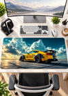 Yellow Sports Car 80 × 33 cm XL Gaming Mouse Pad