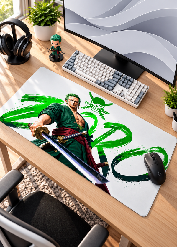 Zoro Green Blade Anime Gaming Desk Pad – 60 × 30 cm
